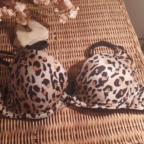 LEOPARD PRINT PUSH UP BRA 34B - Picture 1 of 7